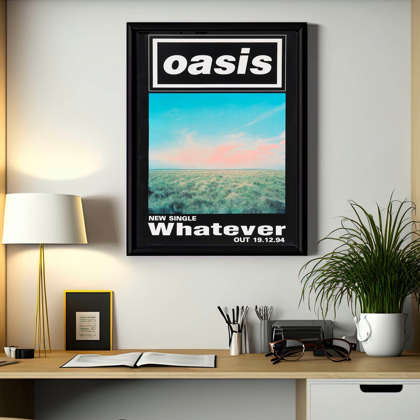 Oasis New Single Whatever 19th December 1994 Promo Poster Ready To Frame A3